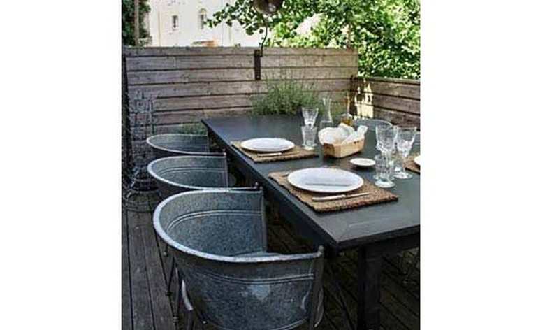 Repurposed Galvanized Buckets and Tubs
