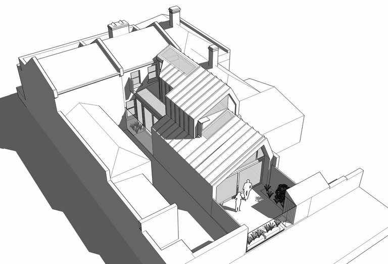 Drawing: The Big Little House in Fitzroy North, VIC, Australia