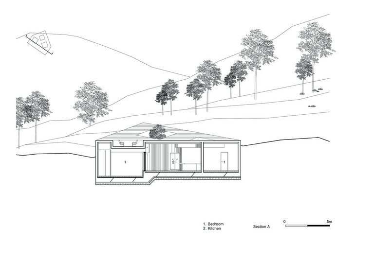 Drawing: Tilt Roof House in South Korea