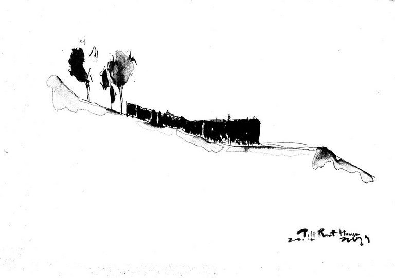 Drawing: Tilt Roof House in South Korea