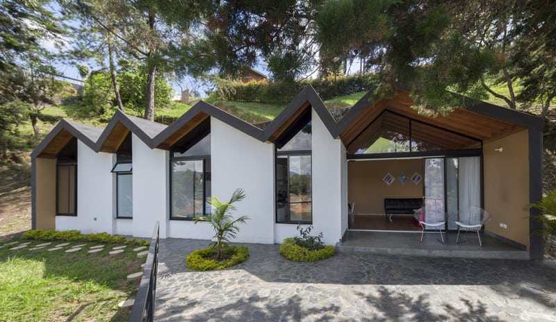 The zigzag roof of Lake Cottage is a truly unique sight.