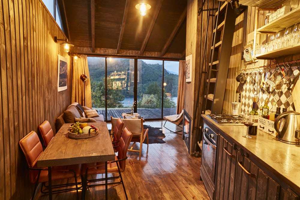 The interiors of the house exude a warm and comfortable atmosphere.