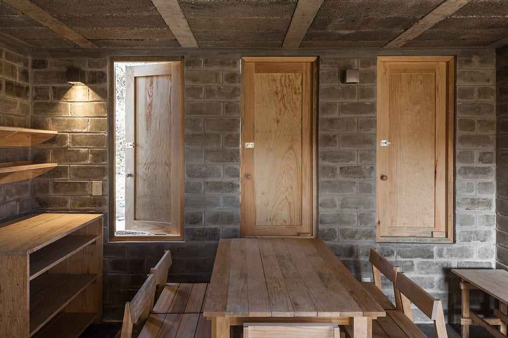 The home is characterized by a modest and simple aesthetic.