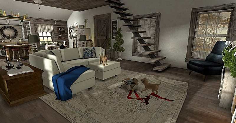  For more relaxed spaces, like a media room, most people lower seating or lounging heights.Photo