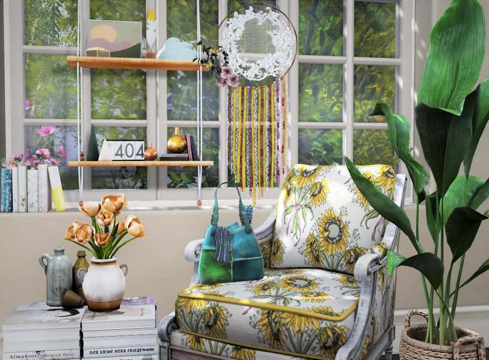 An image of a green toned boho living room.