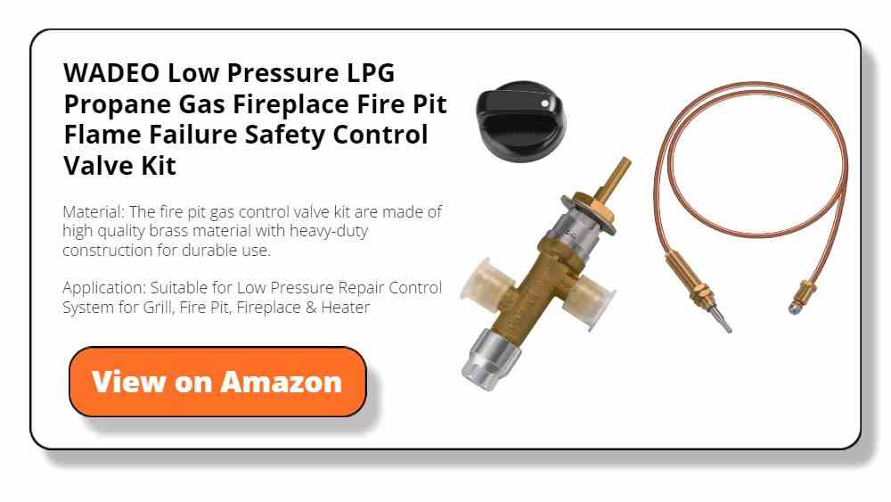 WADEO Low Pressure LPG Propane Gas Fireplace Fire Pit Flame Failure Safety Control Valve Kit