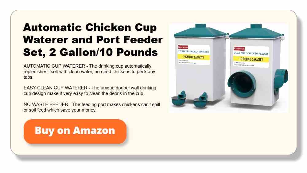 Automatic Chicken Cup Waterer and Port Feeder Set, 2 Gallon_10 Pounds