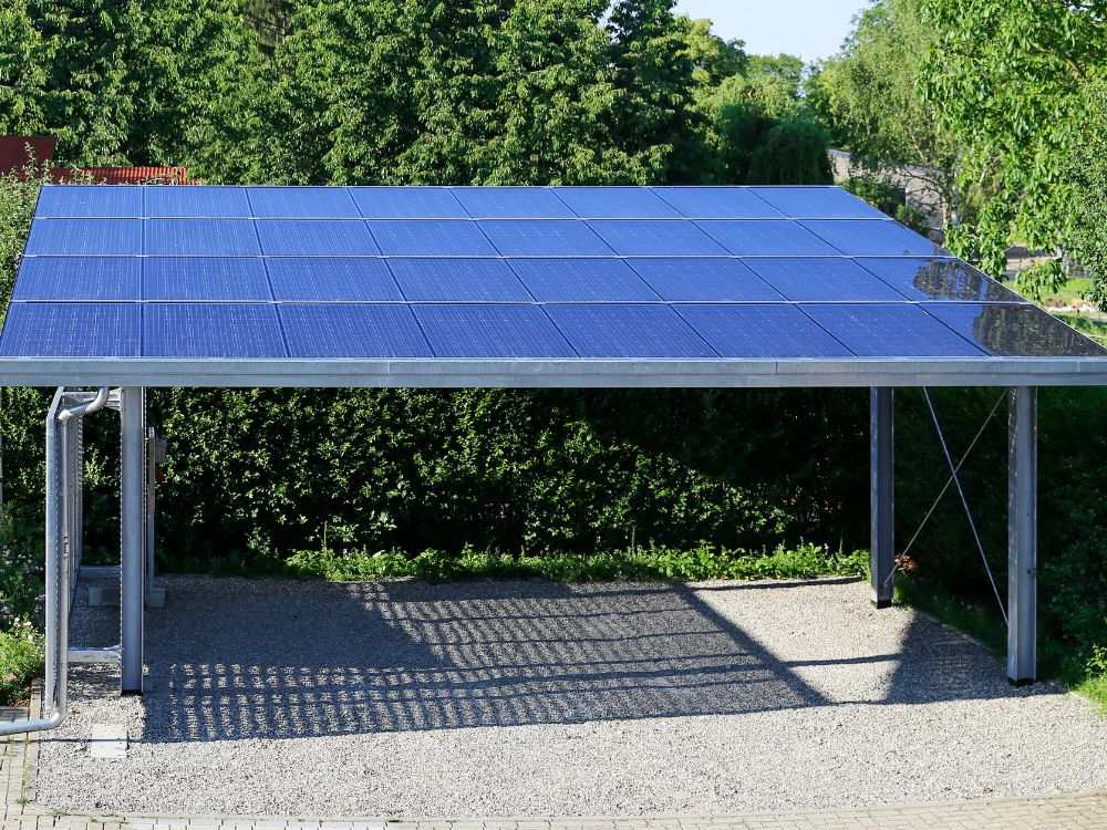 An image of a metal carport for home use.