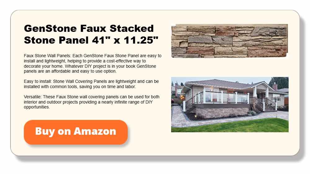 GenStone Faux Stacked Stone Panel 41_ x 11.25_