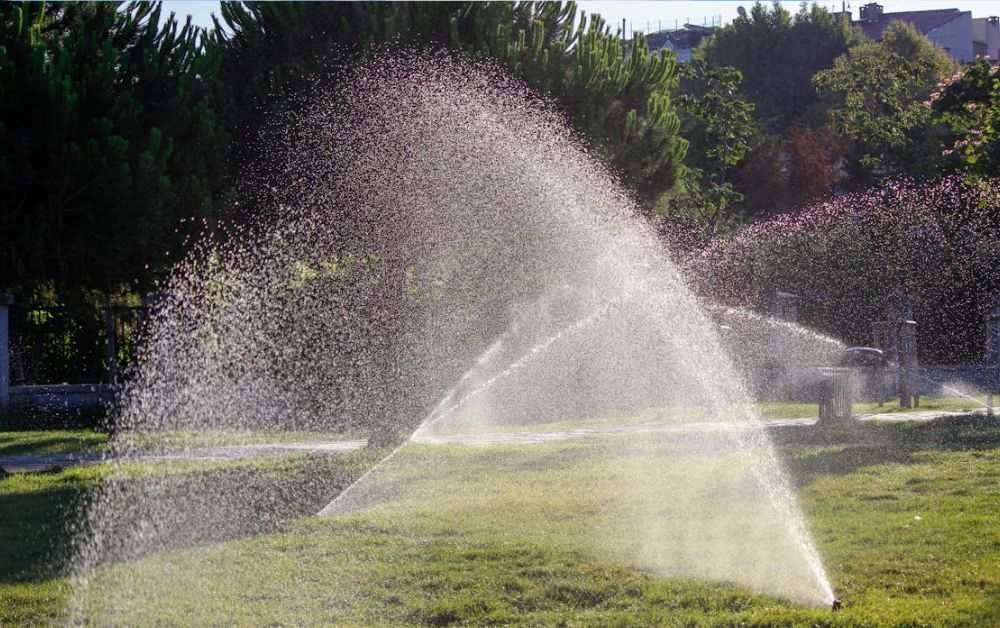An image of automated sprinklers.