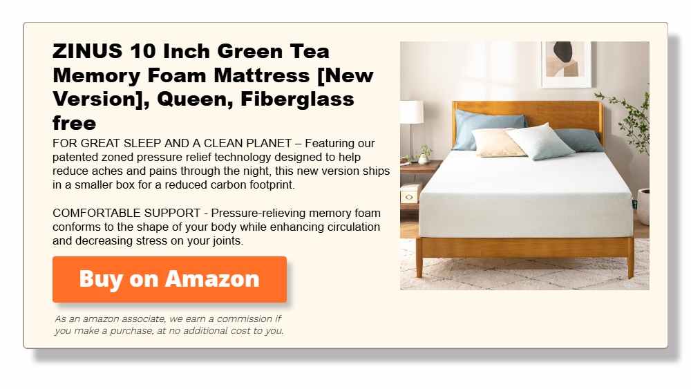 ZINUS 10 Inch Green Tea Memory Foam Mattress