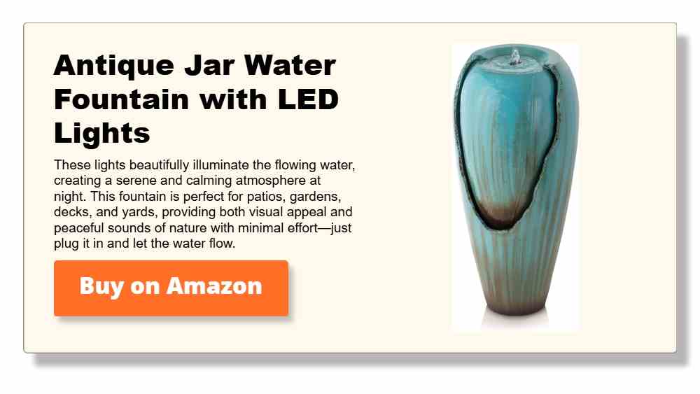 Antique Jar Water Fountain with LED Lights