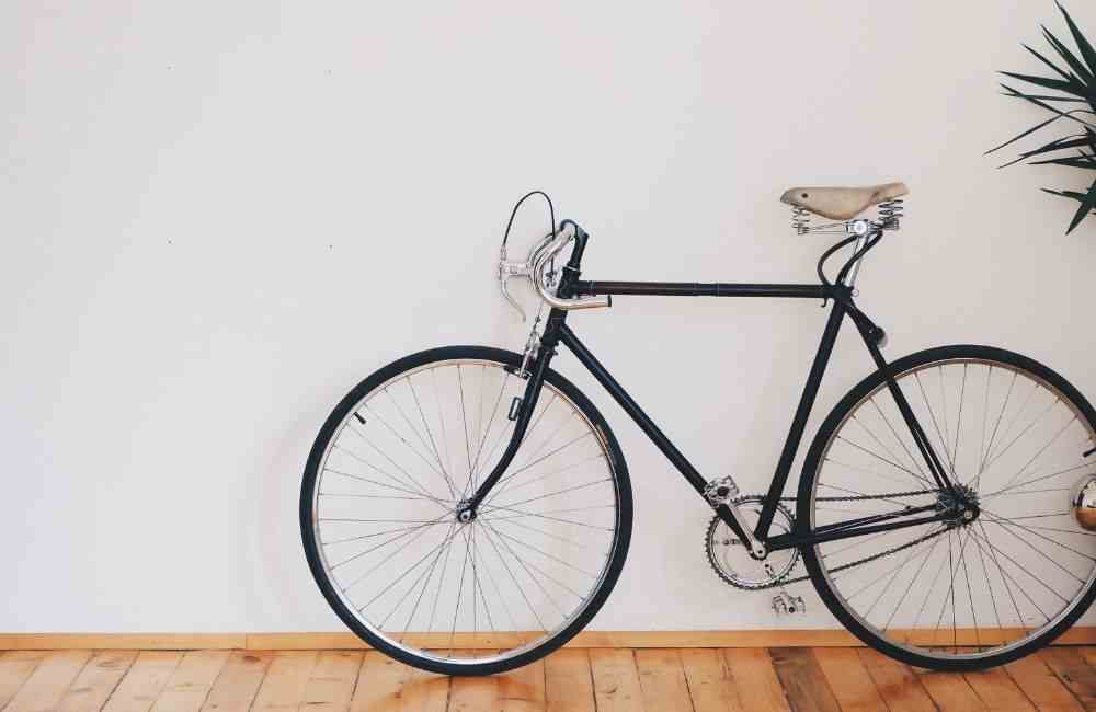 An image of a bike inside an apartment. 