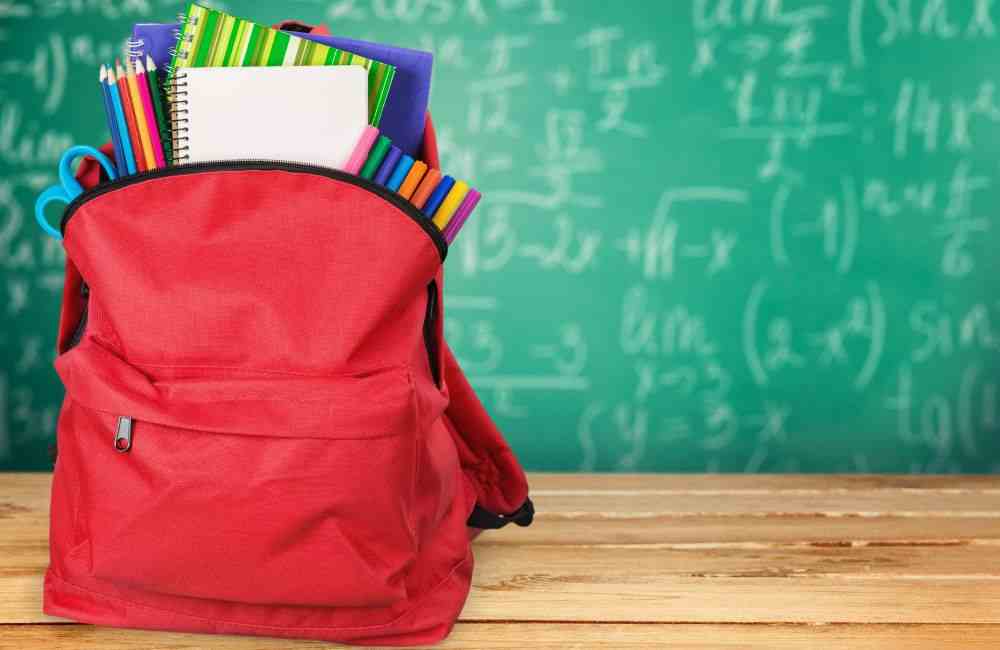 An image of a backpack full of supplies. 