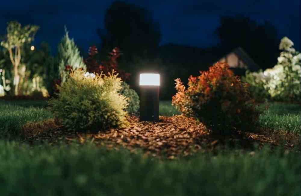 An image of a backyard lump post