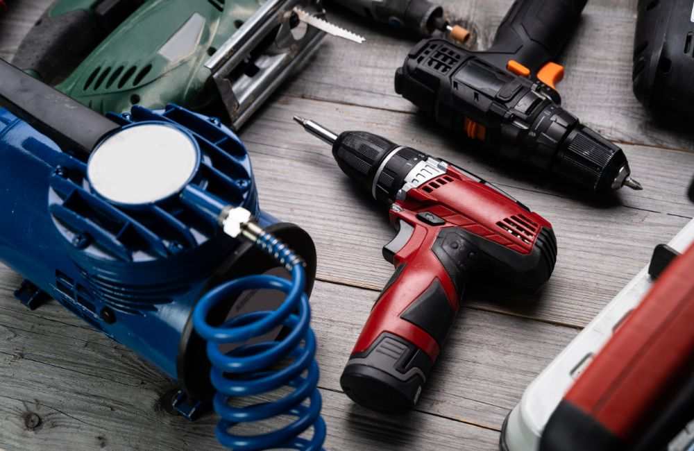 An image of various power tools. 