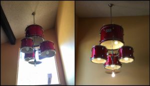 Rocking Drum Set Chandelier: Creative 10-Step Lighting
