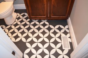 Chalk Painted Bathroom Floor