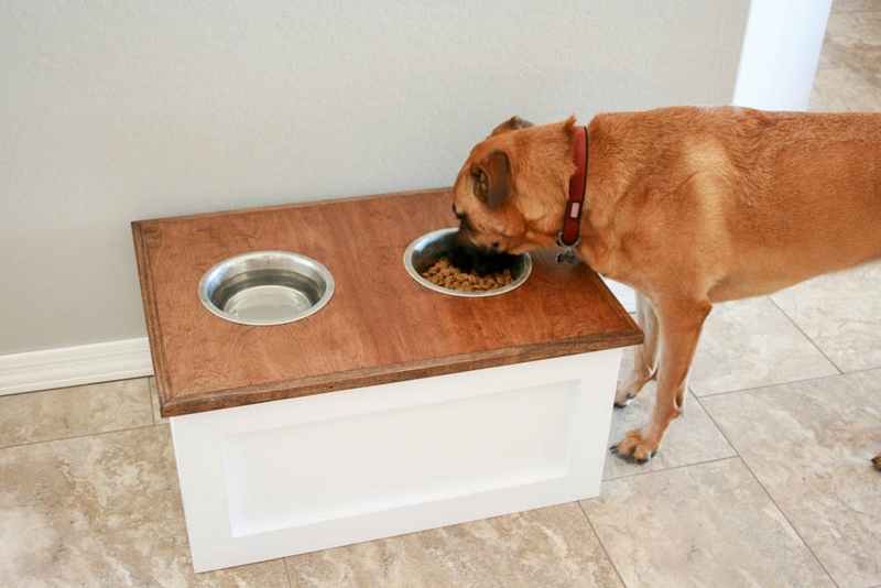 DIY Dog Food Station with Storage