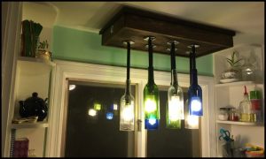 DIY Wine Bottle Chandelier