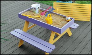 Kids Picnic Table with Sandbox