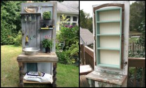 Old Wood Door Potting Bench