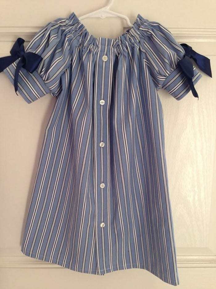 Men's shirt turned into a girl's dress