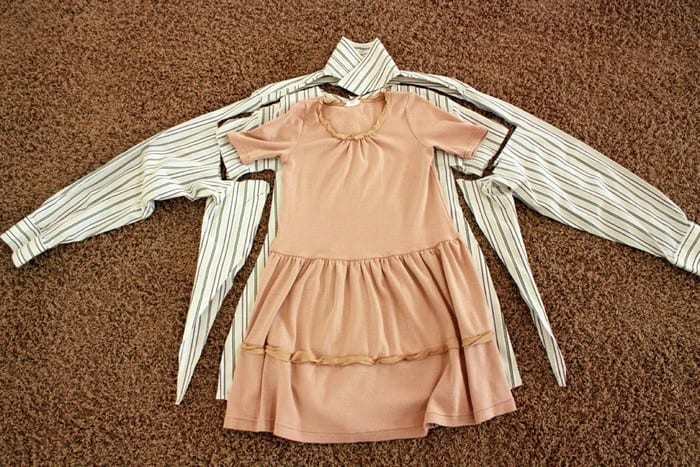 Men's shirt turned into a girl's dress