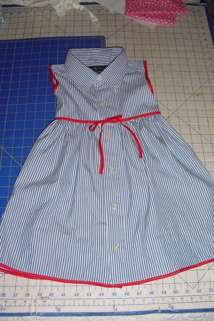 Men's shirt turned into a girl's dress