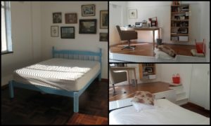 Pull-out bed under platform