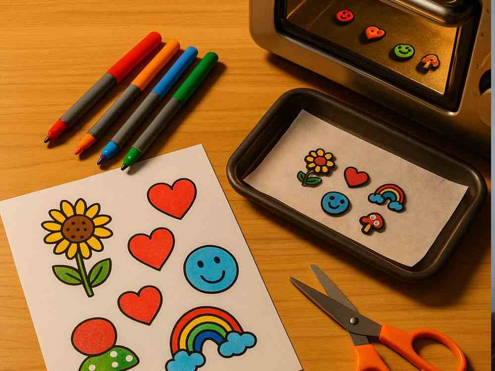 An image of shrinky dinks being made.