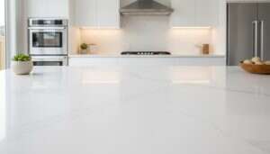 An image of an installed quartz countertops for an article about installing this type of countertop for homes.
