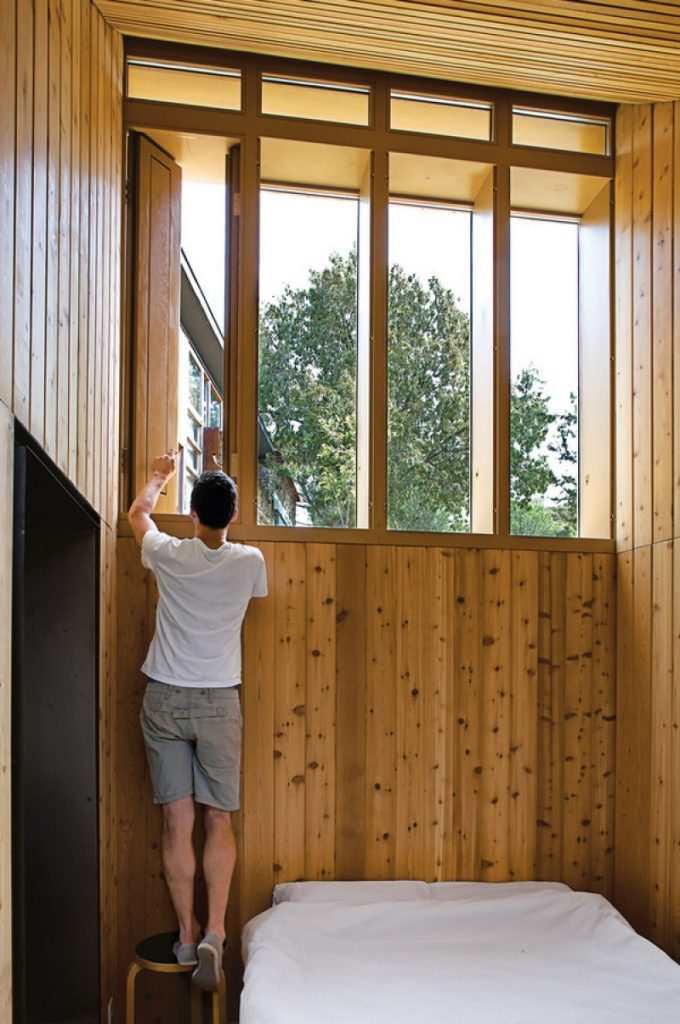 High windows still allow ample light to flood through