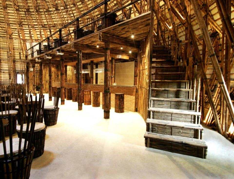 Even the stairs and furniture are bamboo.
