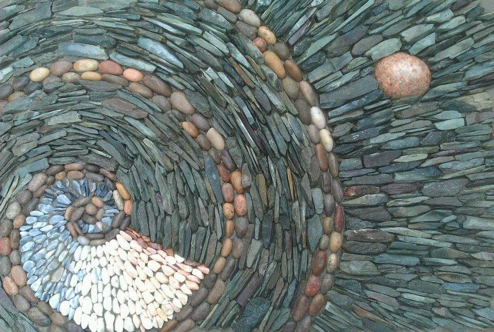 Slate and pebble mosaic