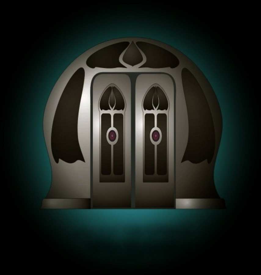 Guimard Inspired entrance with double doors and surround.