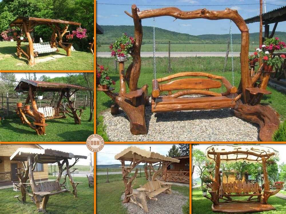 Rustic Log Swings