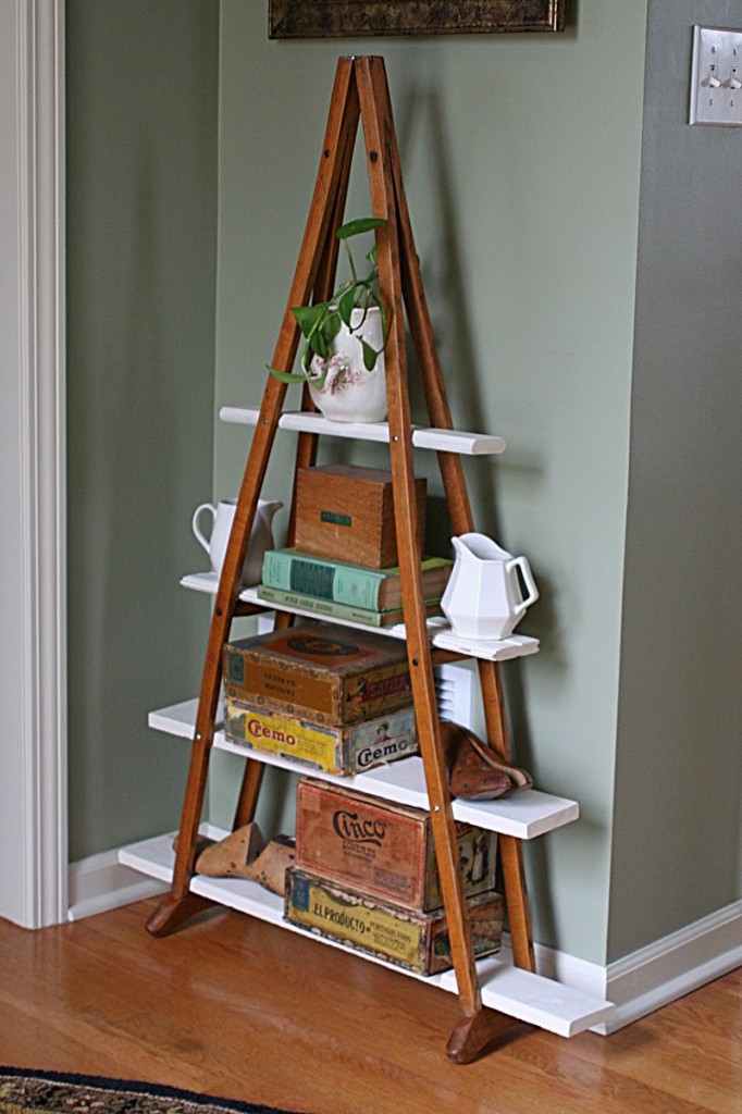 DIY Vintage Crutches Shelf
