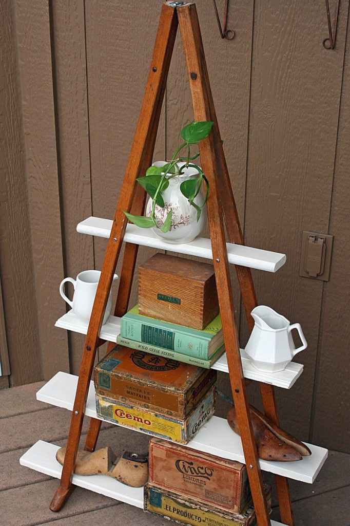 DIY Vintage Crutches Shelf