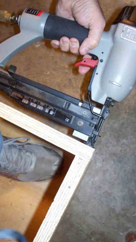 DIY Canned Food Cabinet - Gluing the plywood