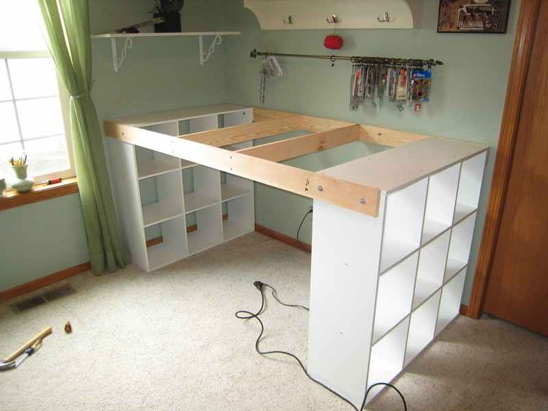 DIY Custom Craft Desk - Drill 2 holes on each side