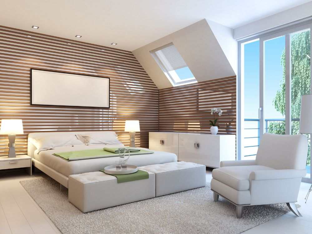 An image of a modern bedroom for an article about bedroom furniture.
