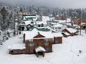 A damaged roof in a Canadian winter